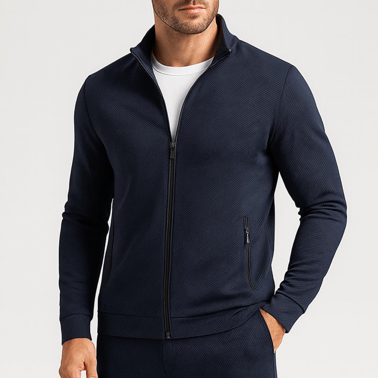 Teksturowany komplet zestawy dresowy z lycry dla mężczyzn - Dopasowany krój