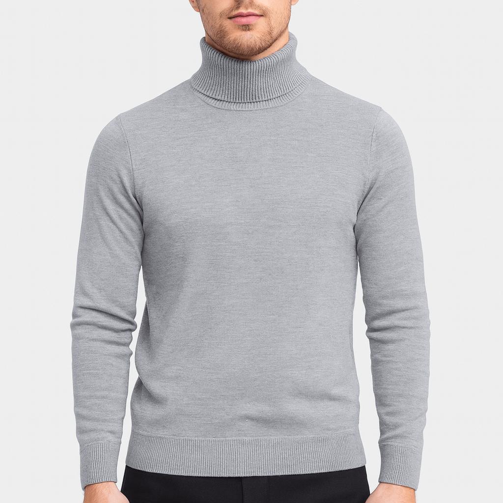 Wygodny bawełniany sweter z golfem dla mężczyzn - miękki i wysokiej jakości