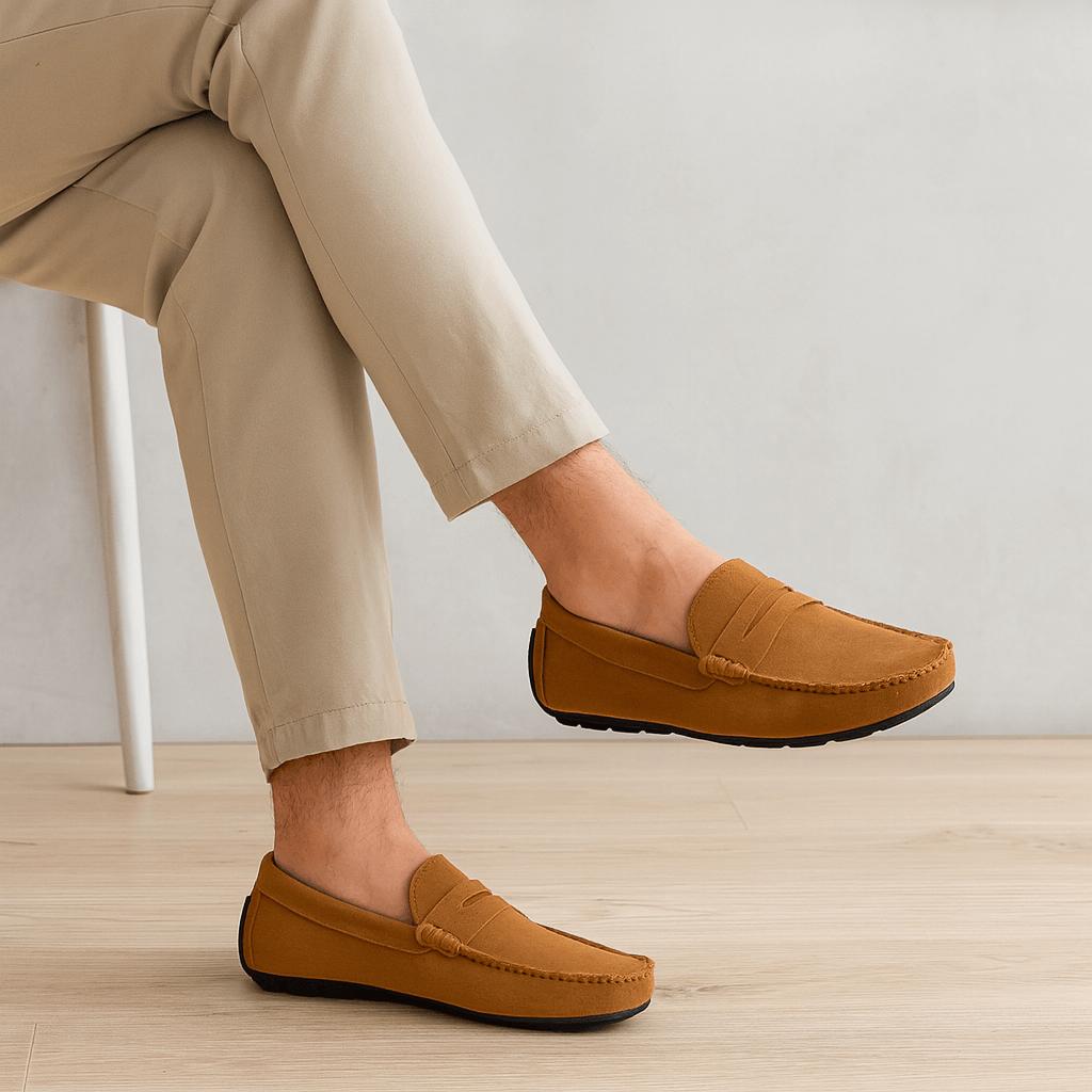 Zamszowe mokasyny wsuwane dla mężczyzn - lekkie, oddychające i wygodne