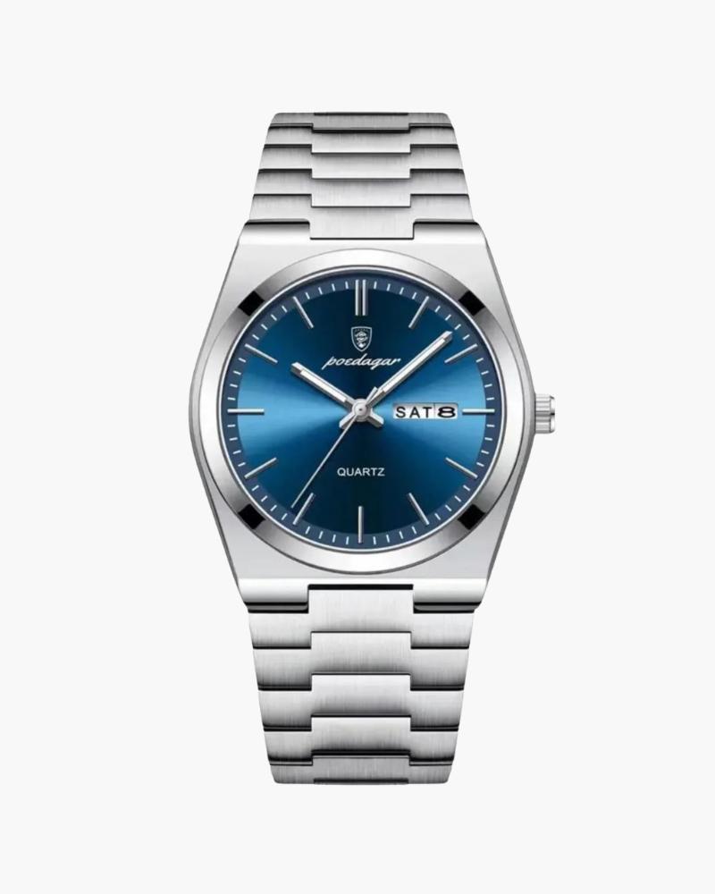 Zegarek Męski Stalowy 41 mm Czarny Kwarcowy z Chronografem i Wodoodpornością