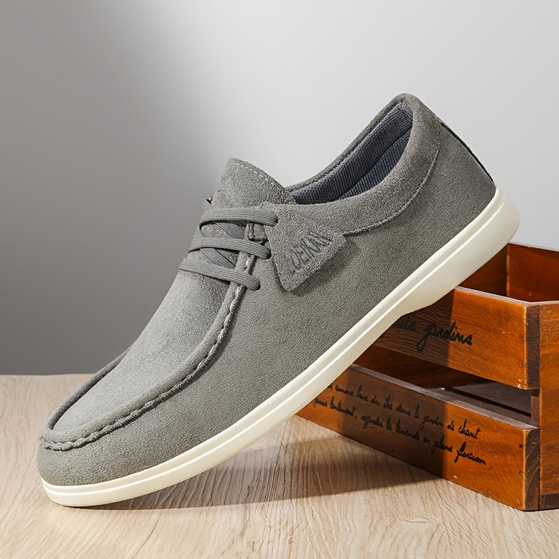 Buty męskie casual sneakersy z zamszu, sznurowane na co dzień i na lato - półbuty, buty sportowe - view 3