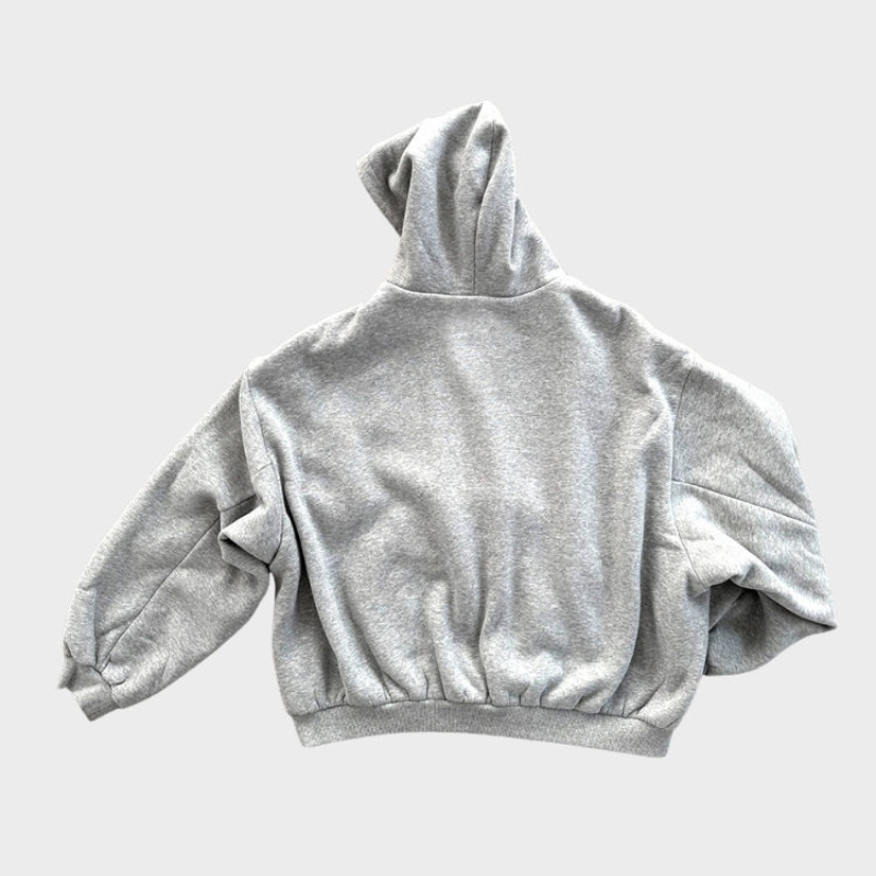 Dwustronna bluza z kapturem oversize na zamek, w kratę, streetwear na co dzień - view 9