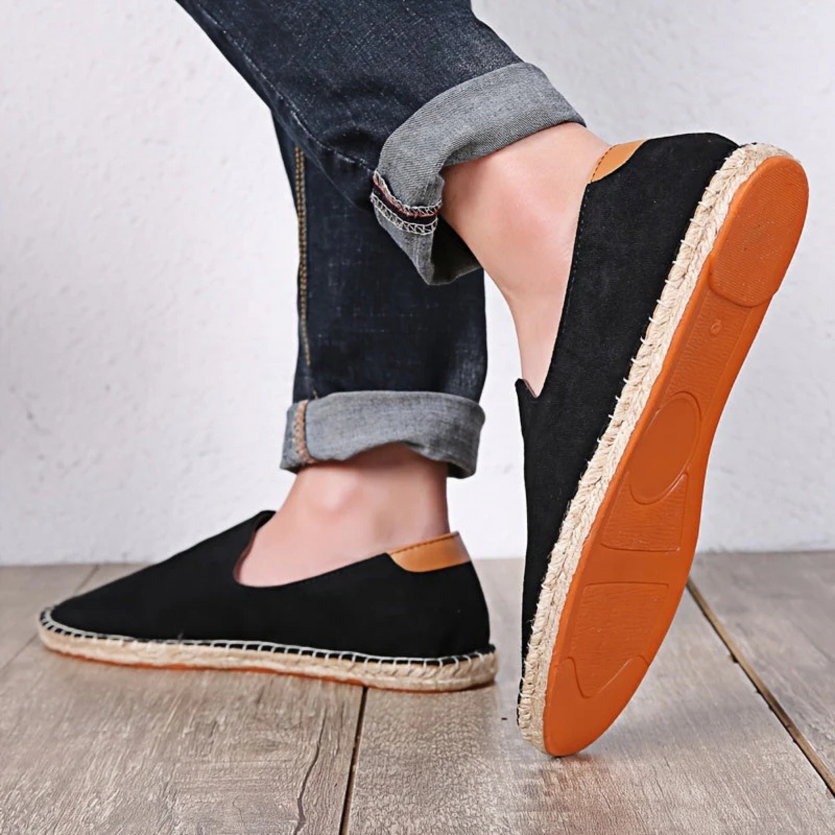 Espadryle męskie wsuwane, lekkie buty na lato z plecioną krawędzią - zdjęcie 6