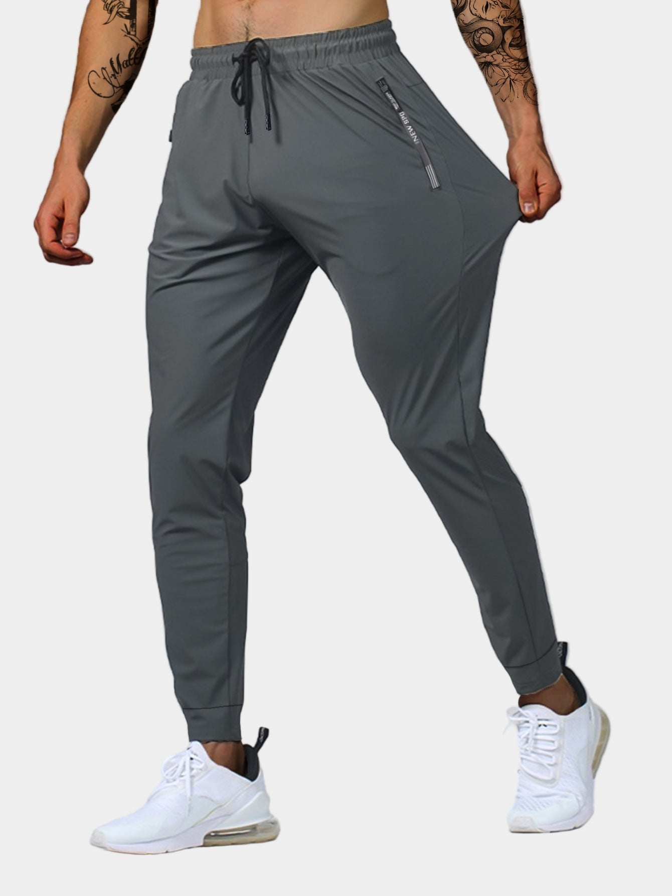 Oddychające i elastyczne spodnie joggery ze ściągaczem dla mężczyzn