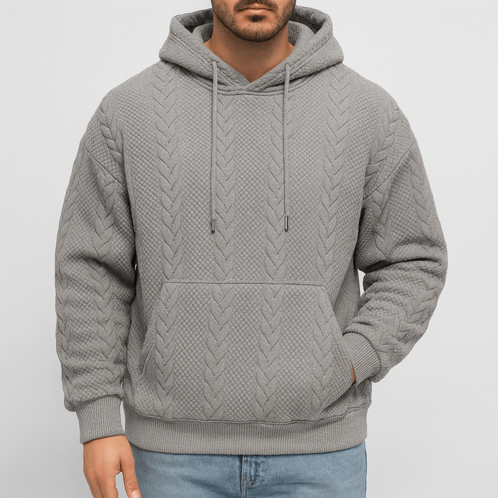 Noirski | Bluza z kapturem z dzianiny kablowej