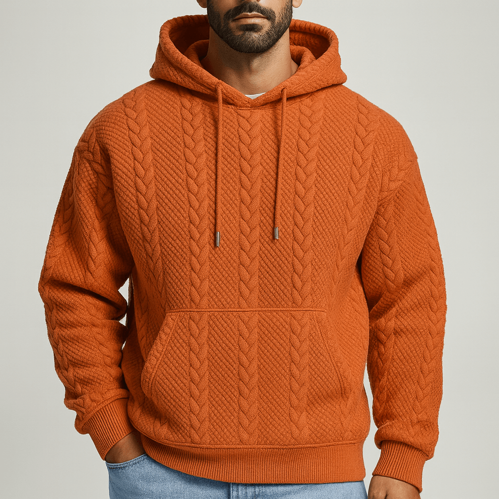 Noirski | Bluza z kapturem z dzianiny kablowej