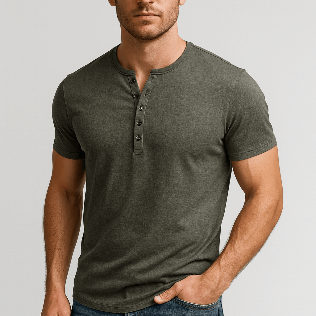 Noirski | Oddychająca koszula Henley o dopasowanym kroju