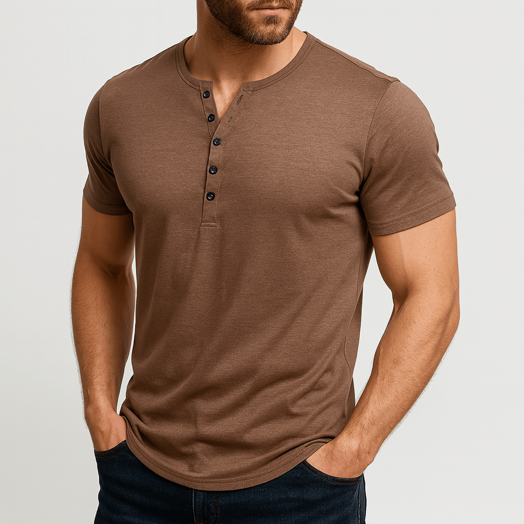 Noirski | Oddychająca koszula Henley o dopasowanym kroju