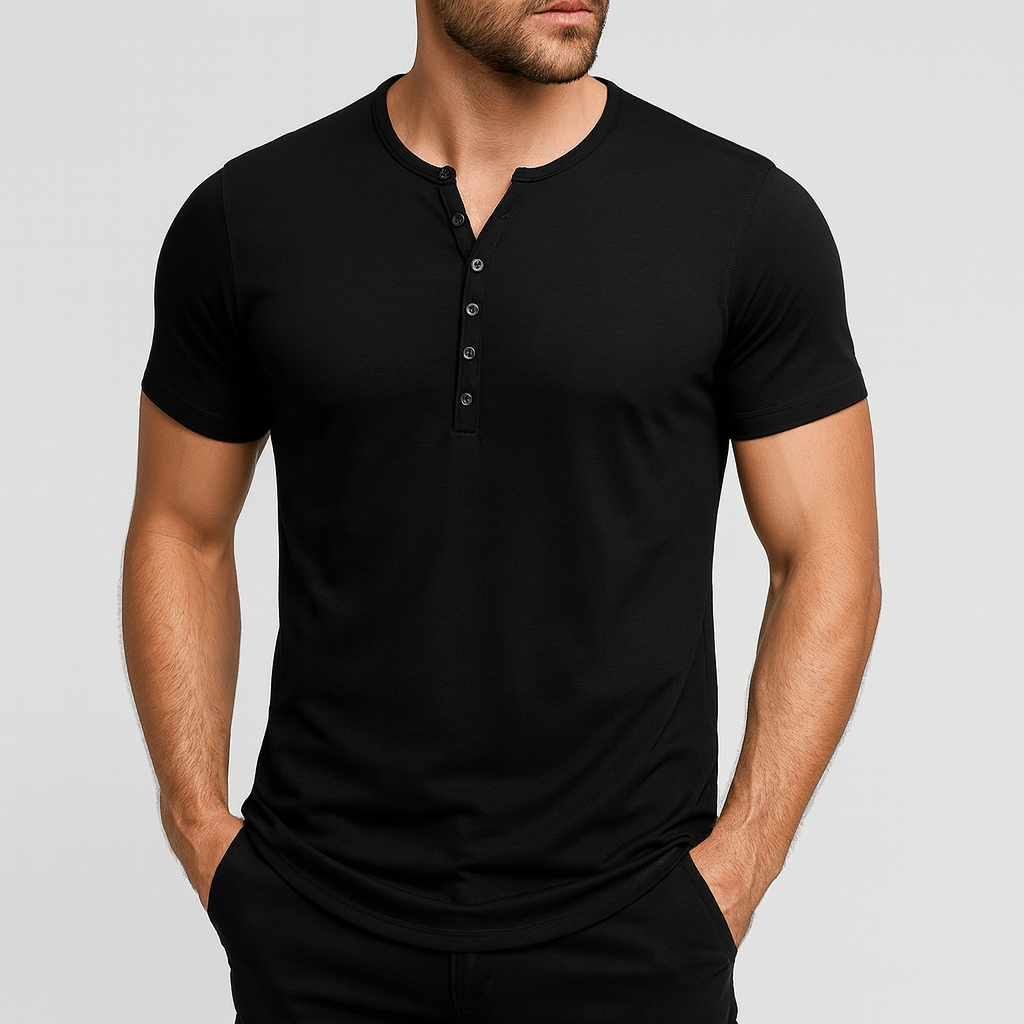 Noirski | Oddychająca koszula Henley o dopasowanym kroju