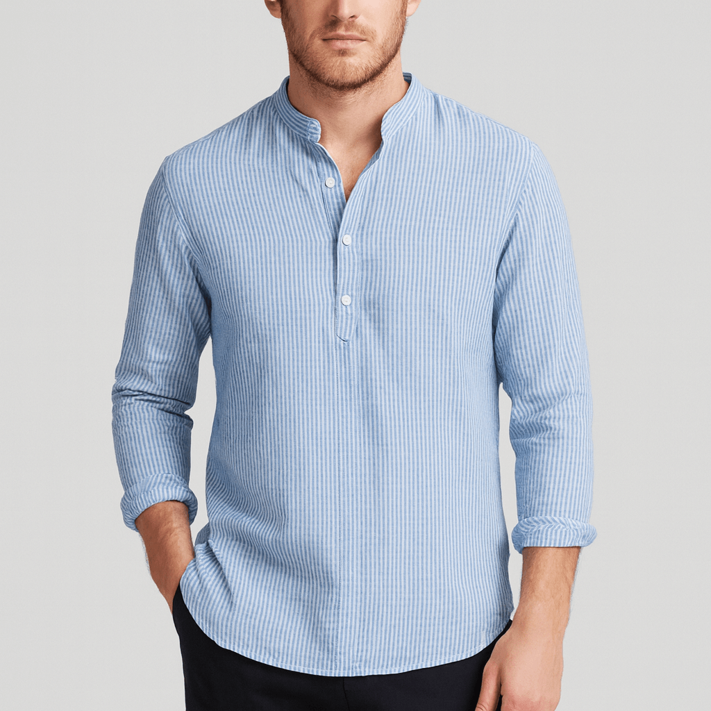 Noirski | Miękka, formalna koszula w paski z długim rękawem