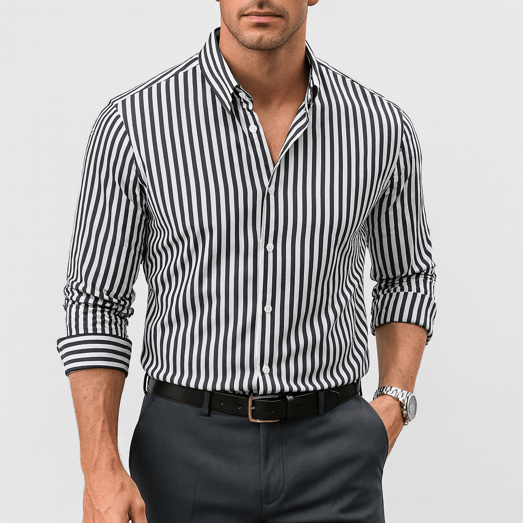 Noirski | Klasyczna bawełniana koszula formalna w paski