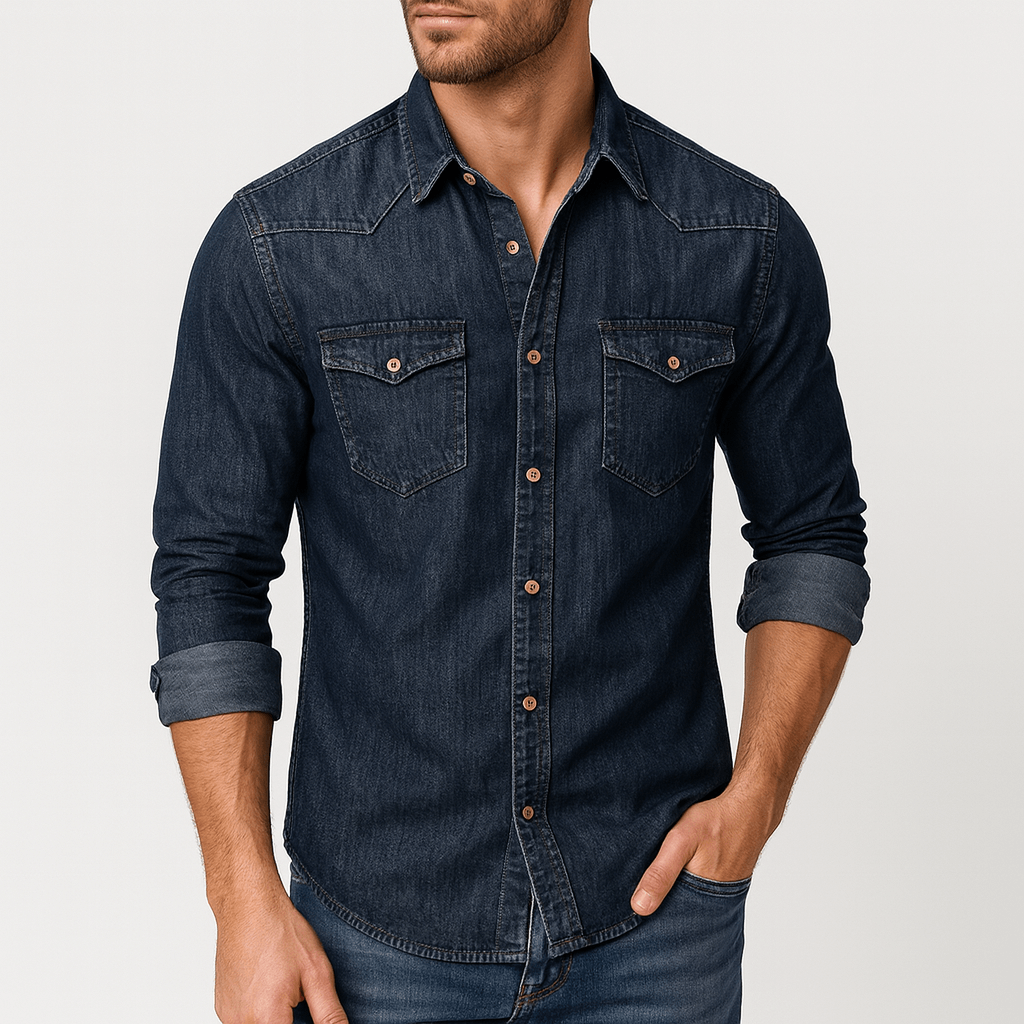 Noirski | Dżinsowa koszula z klasycznym kołnierzykiem
