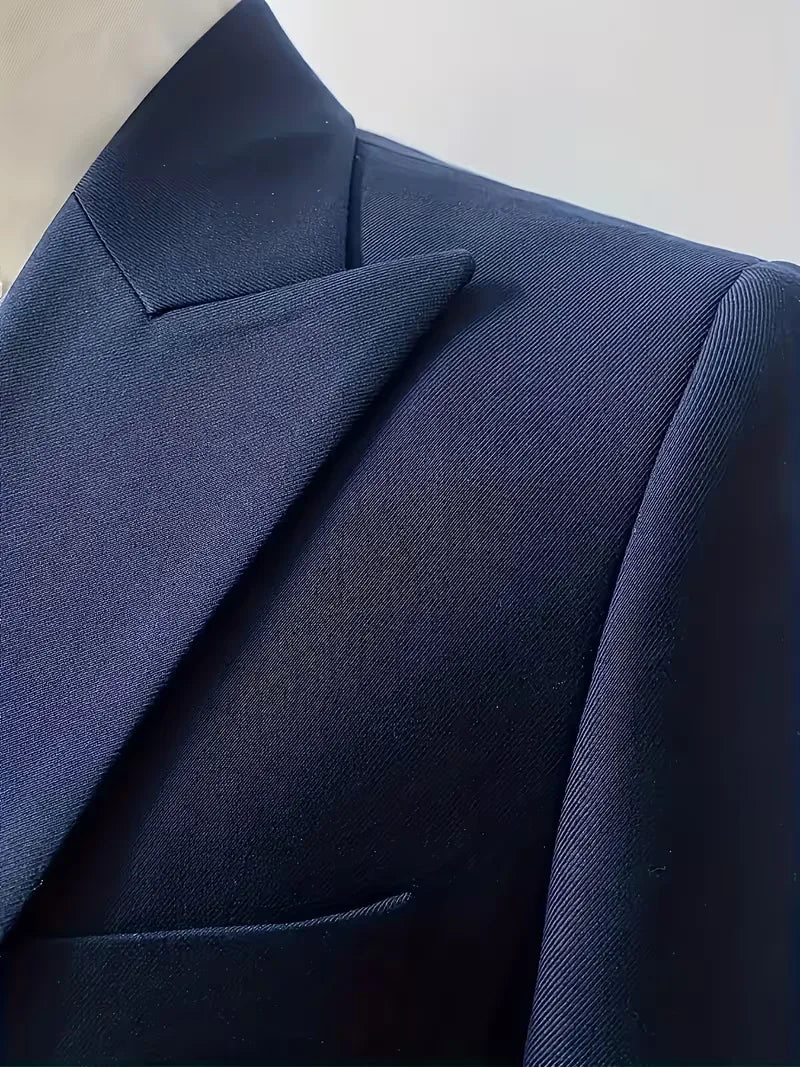 Garnitur męski trzyczęściowy slim fit z kamizelką, na wesele i na galę - garnitur ślubny - zdjęcie 14