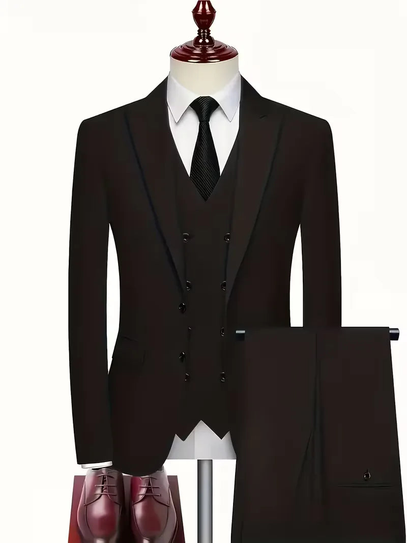 Garnitur męski trzyczęściowy slim fit z kamizelką, na wesele i na galę - garnitur ślubny - zdjęcie 5