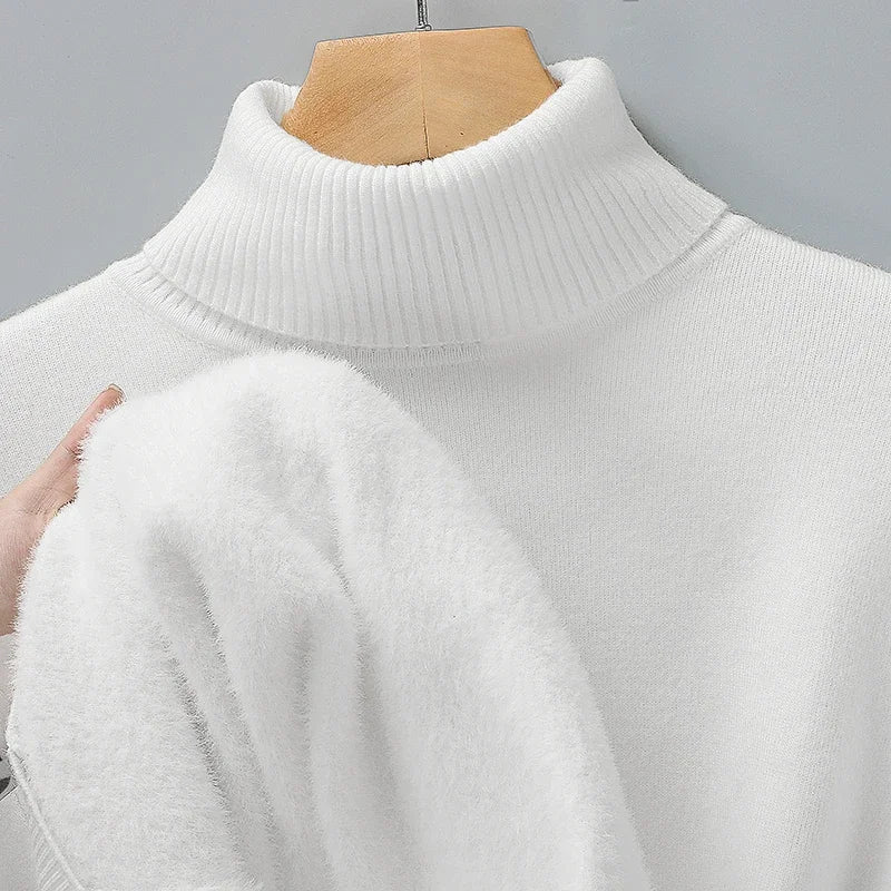 Golf męski z wełny merino, elegancki na zimę i pod marynarkę - ciepły sweter - zdjęcie 5