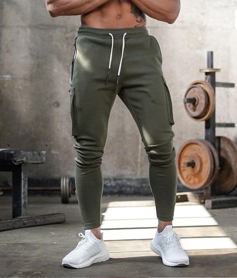 Lekkie, zwężane spodnie joggery z kieszeniami cargo dla mężczyzn