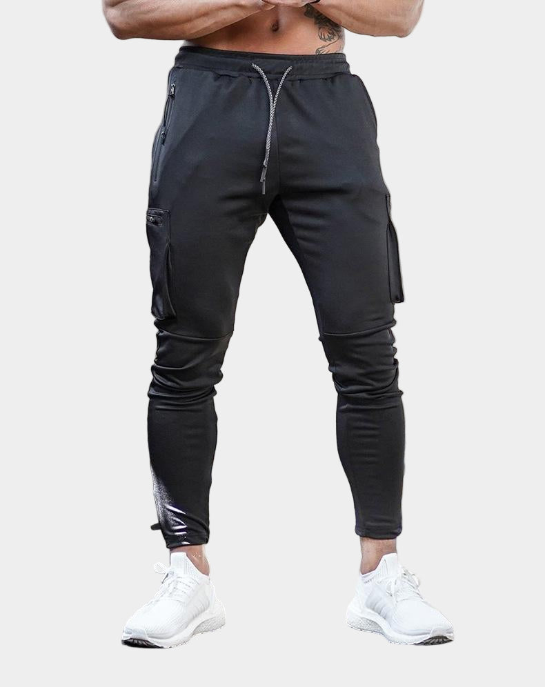 Lekkie, zwężane spodnie joggery z kieszeniami cargo dla mężczyzn