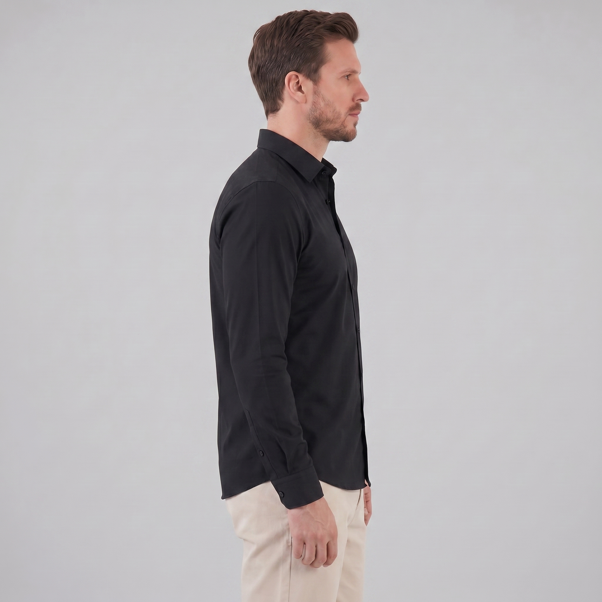 Koszula męska slim fit z długim rękawem, elegancka, do garnituru i na wesele - view 12