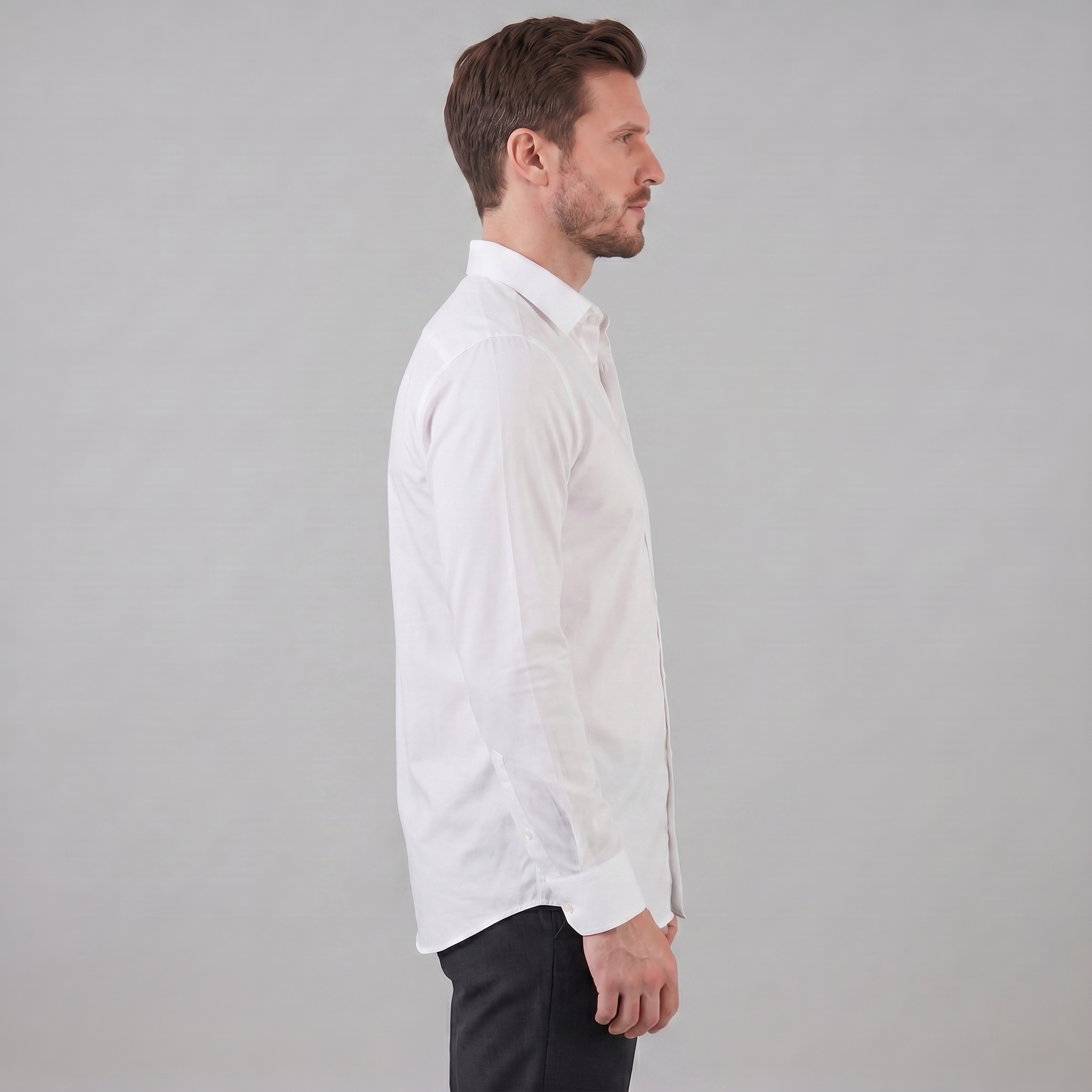 Koszula męska slim fit z długim rękawem, elegancka, do garnituru i na wesele - view 8