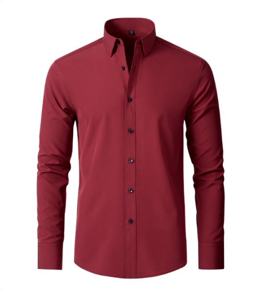 Koszula męska z długim rękawem, elastyczna i niewymagająca prasowania, slim fit - zdjęcie 9