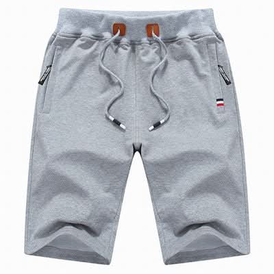 Krótkie spodenki męskie dresowe za kolano, sportowe na siłownię i na co dzień - szorty bermudy - Light Grey