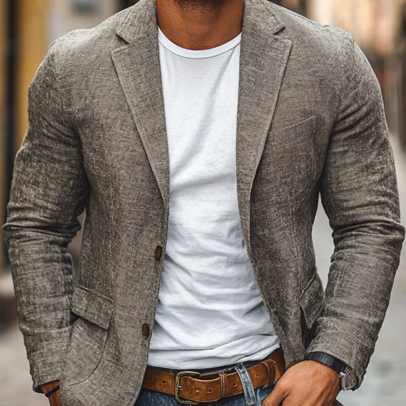 Marynarka męska slim fit, casualowa do jeansów, na wesele i do biura - view 7