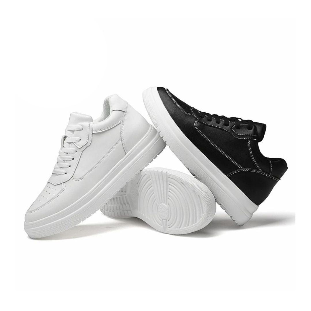 Sneakersy męskie podwyższające, niskie buty na wysokiej podeszwie, na co dzień i do biura - zdjęcie 5