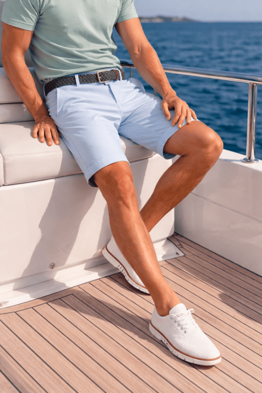 Spodenki męskie chino, krótkie szorty materiałowe na lato, eleganckie bermudy - view 9