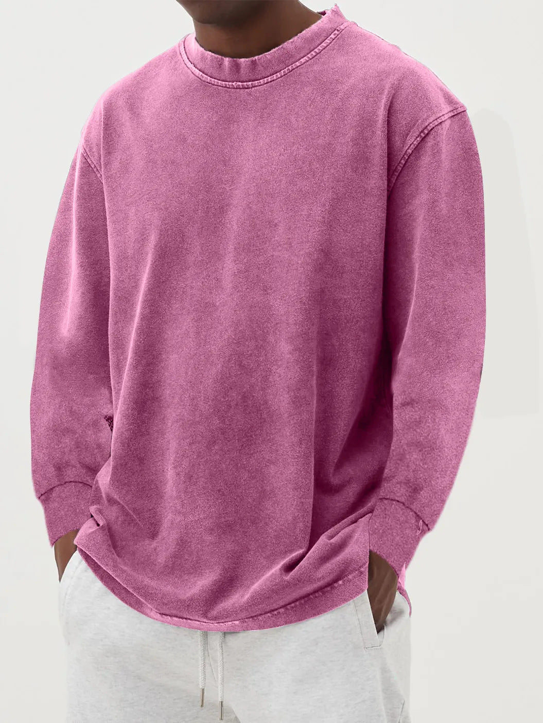 Sweter męski oversize z długim rękawem, dzianinowy, na jesień i zimę - zdjęcie 13
