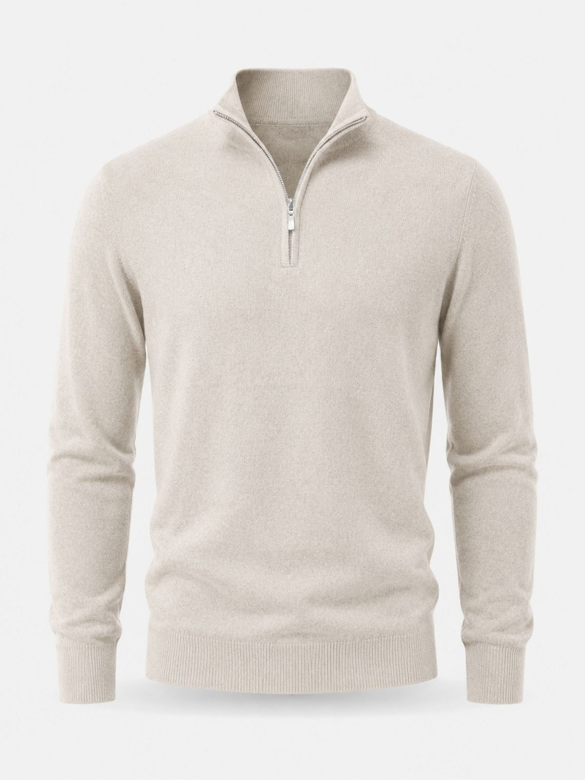 Sweter męski wełniany z zamkiem i stójką, elegancki na co dzień - półgolf na zimę - zdjęcie 12
