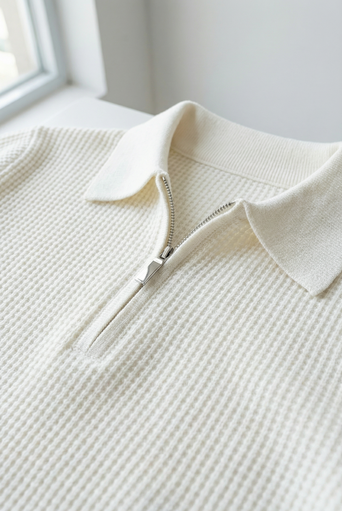 Sweter męski z suwakiem i kołnierzem, elegancki na jesień i zimę - półgolf ze stójką - zdjęcie 7
